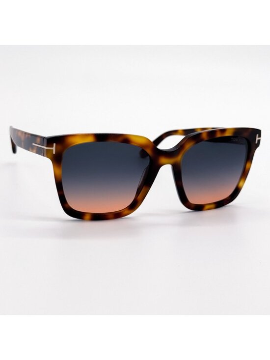 New Tom Ford Selby TF952 53P Havana Square Women Sunglasses Authentic main image 9